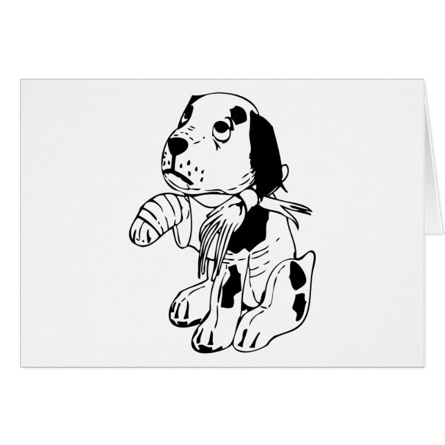Sad Dog met gebroken been (Voorkant Horizontaal)