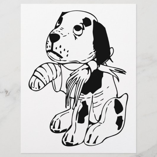 Sad Dog met gebroken been Flyer (Voorkant)