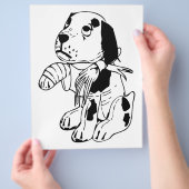 Sad Dog met gebroken been Flyer (Hand)