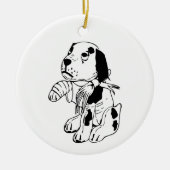 Sad Dog met gebroken been Keramisch Ornament (Voorkant)