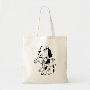 Sad Dog met gebroken been Tote Bag