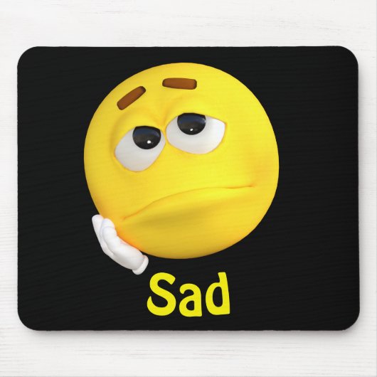 Sad Emoji Emoticon Cartoon Face Muismat (Voorkant)
