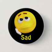 Sad Emoji Emoticon Cartoon Face Ronde Button 5,7 Cm (Voorkant)