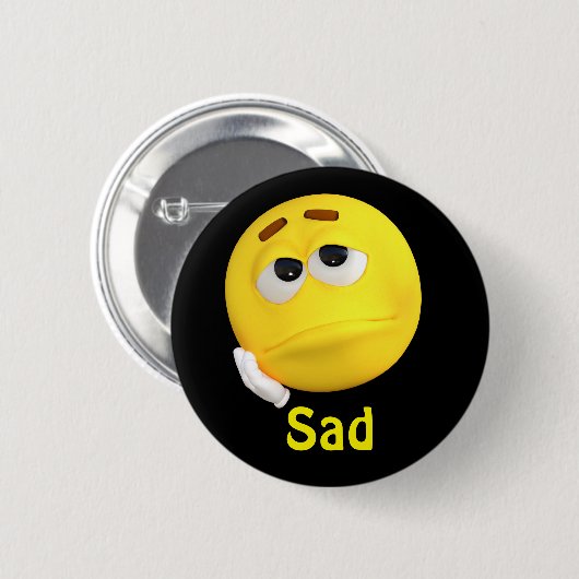 Sad Emoji Emoticon Cartoon Face Ronde Button 5,7 Cm (Voorkant /achterkant)