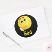 Sad Emoji Emoticon Cartoon Gezicht Ronde Sticker (Envelop)