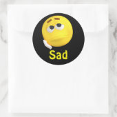Sad Emoji Emoticon Cartoon Gezicht Ronde Sticker (Tas)
