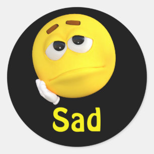 Sad Emoji Emoticon Cartoon Gezicht Ronde Sticker