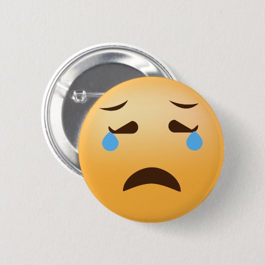 Sad Emoji Ronde Button 5,7 Cm (Voorkant /achterkant)