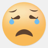 Sad Emoji Ronde Sticker (Voorkant)