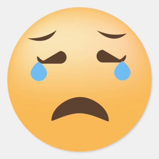 Sad Emoji Ronde Sticker (Voorkant)