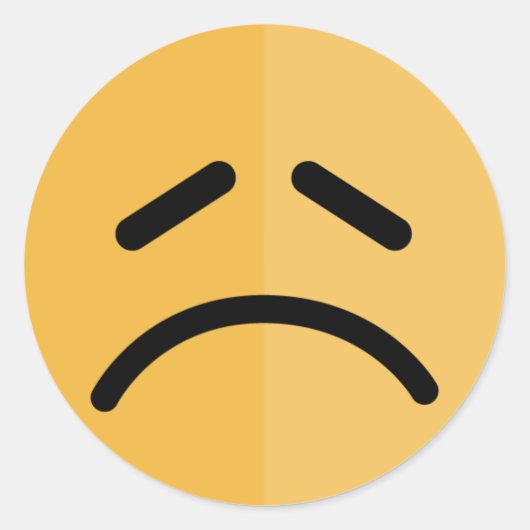 Sad Emoji Ronde Sticker (Voorkant)
