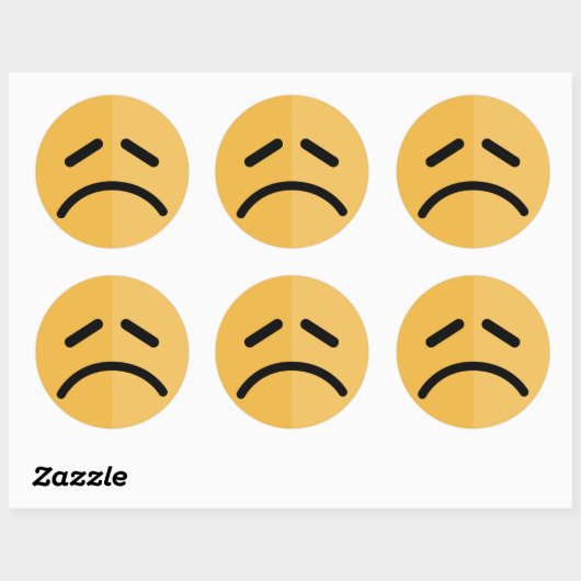 Sad Emoji Ronde Sticker (Vel)