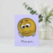 Sad Emoticon Briefkaart (Staand voorkant)