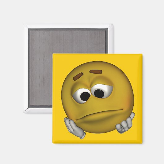 Sad Emoticon Magneet (Voorkant / Achterkant)