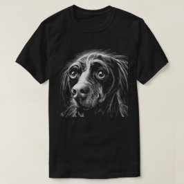 Sad Eyes Scratchboard Mutt T-shirt