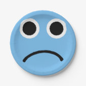 Sad Face Blue Froning Emoticon Emoji Papieren Bordje
