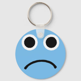 Sad Face Blue Froning Emoticon Emoji Sleutelhanger
