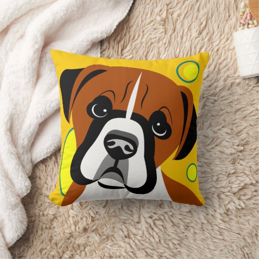 Sad Face Boxer Dog Cartoon Kussen (Deken)