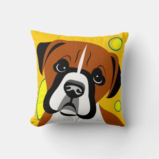 Sad Face Boxer Dog Cartoon Kussen (Voorkant)