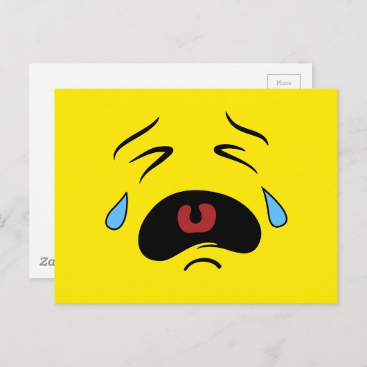 Sad Face Emoji Briefkaart (Voorkant / Achterkant)