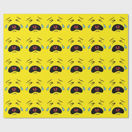 Sad Face Emoji Cadeaupapier (Vlak)