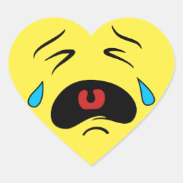 Sad Face Emoji Hart Sticker
