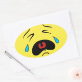 Sad Face Emoji Ovale Sticker (Envelop)