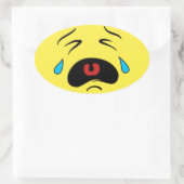 Sad Face Emoji Ovale Sticker (Tas)