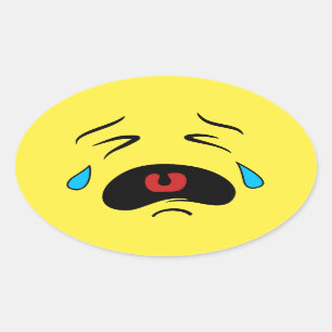 Sad Face Emoji Ovale Sticker