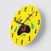 Sad Face Emoji Ronde Klok (Hoek)