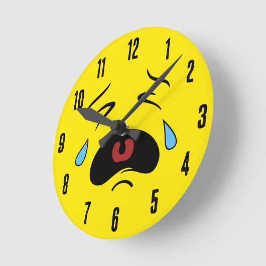 Sad Face Emoji Ronde Klok (Hoek)