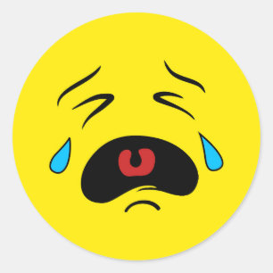 Sad Face Emoji Ronde Sticker