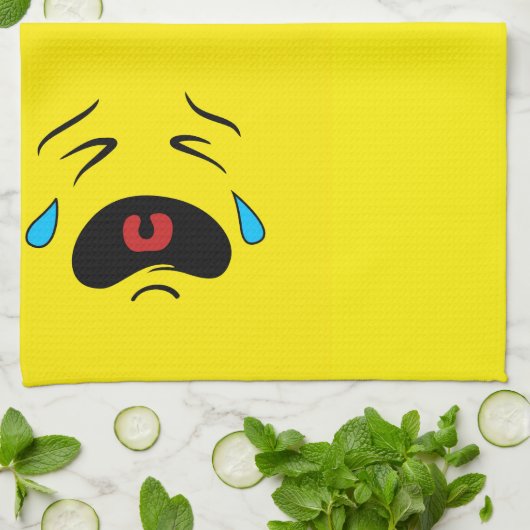 Sad Face Emoji Theedoek (Gevouwen)