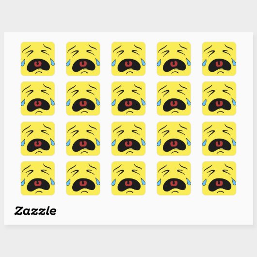 Sad Face Emoji Vierkante Sticker (Vel)