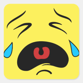 Sad Face Emoji Vierkante Sticker