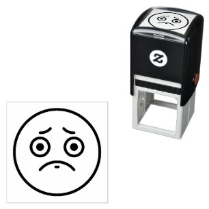 Sad Face Emoticon Zelfinkt Stempel