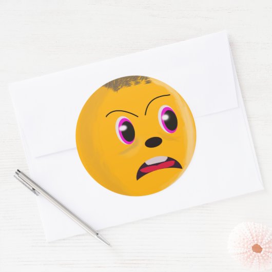Sad Face Gold Colour Sticker (Envelop)