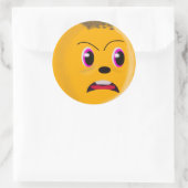 Sad Face Gold Colour Sticker (Tas)