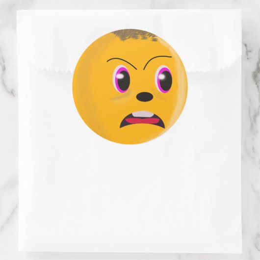 Sad Face Gold Colour Sticker (Tas)