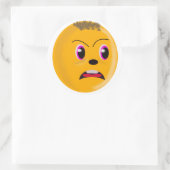 Sad Face Gold Colour Sticker (Tas)