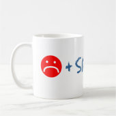 Sad Face Plus Snow staat gelijk aan Happy Grappig Koffiemok (Links)