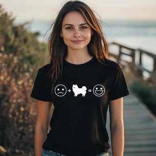 Sad Face + Pomeranian = Gelukkig Gezicht T-shirt