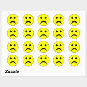 Sad Face Ronde Sticker (Vel)