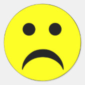 Sad Face Ronde Sticker (Voorkant)