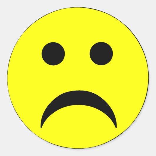 Sad Face Ronde Sticker (Voorkant)