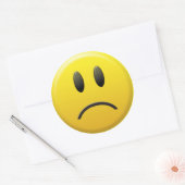 Sad Face Ronde Sticker (Envelop)