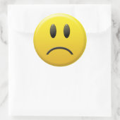Sad Face Ronde Sticker (Tas)