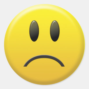 Sad Face Ronde Sticker