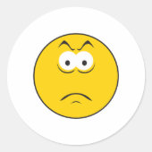 Sad Face Ronde Sticker (Voorkant)