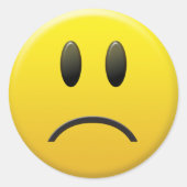 Sad Face Ronde Sticker (Voorkant)